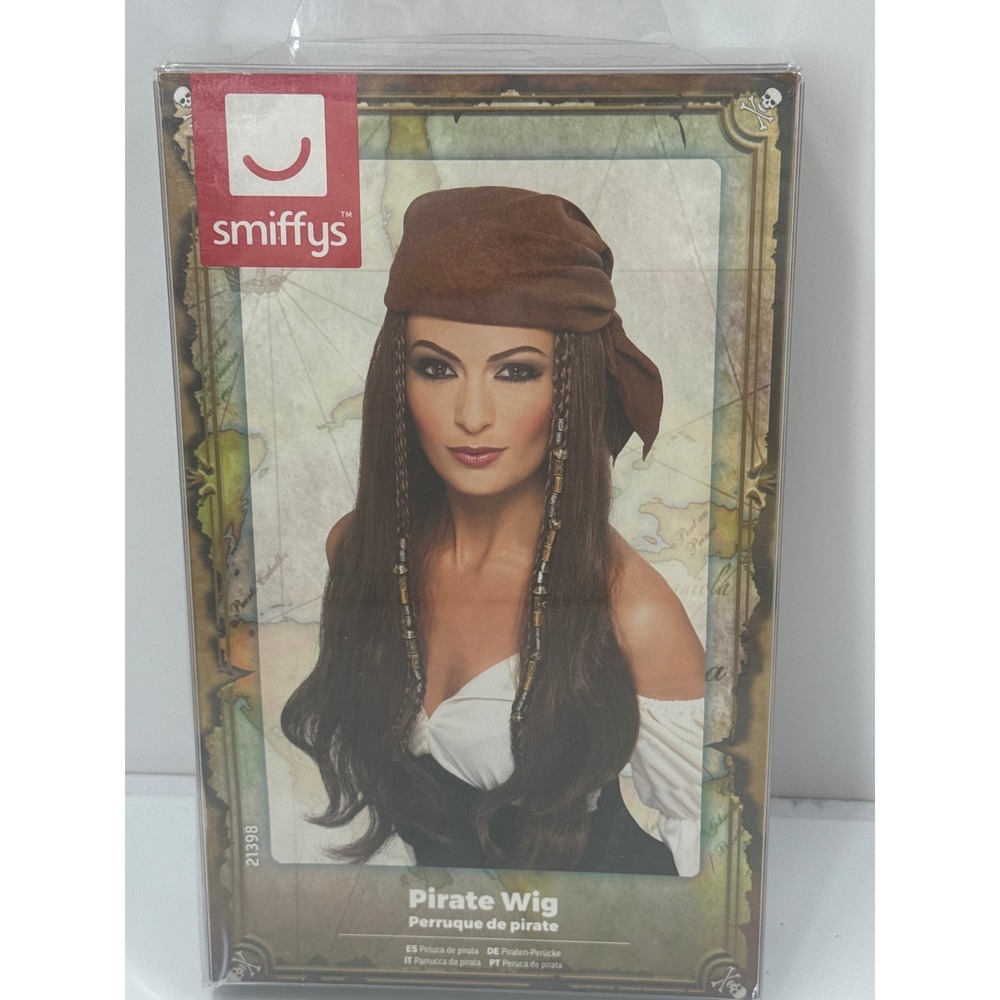 Smiffys Pirate Wig Brown with Bandana